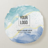 Modern Promotional Logo Business Rundes Kissen (Vorderseite)