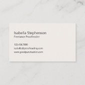 Modern Proofreader Freelance Writing Visitenkarte (Rückseite)