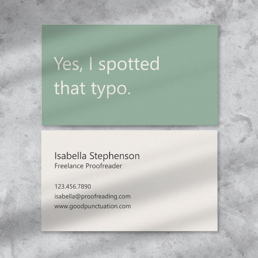 Modern Proofreader Freelance Writing Visitenkarte