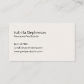 Modern Proofreader Freelance Writing Visitenkarte (Rückseite)