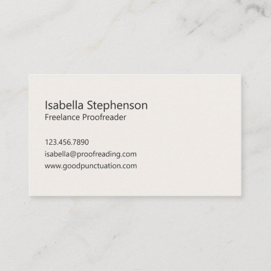 Modern Proofreader Freelance Writing Visitenkarte (Rückseite)