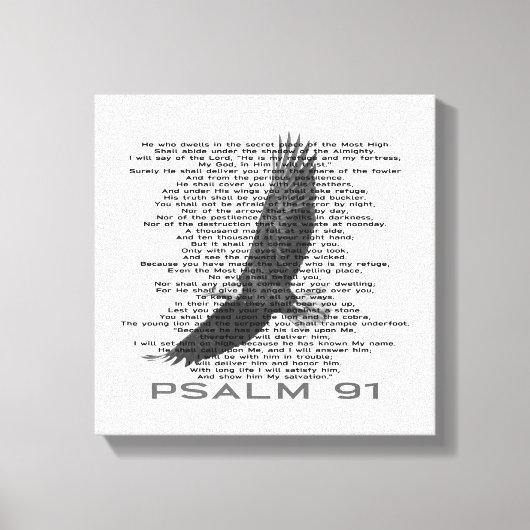 Modern Psalm 91 Bald Adler Bibel Verse Leinwanddruck (Vorderseite)