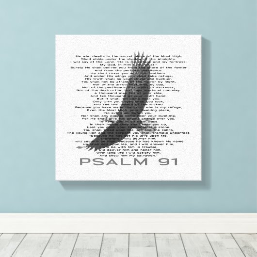 Modern Psalm 91 Bald Adler Bibel Verse Leinwanddruck (Insitu (Holzboden))