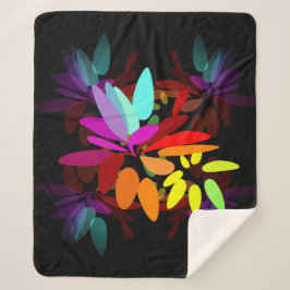 Modern Psychedelic Style Rainbow Print Sherpadecke