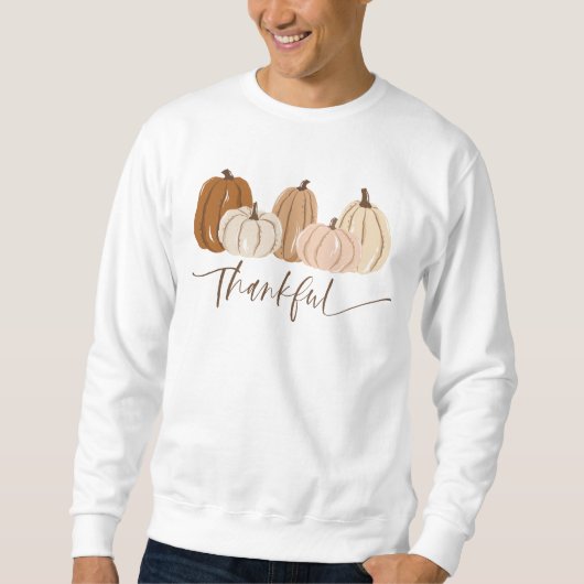 Modern Pumpkin Dankbarer Erntedank Sweatshirt (Vorderseite)