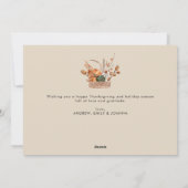 modern pumpkin happy thanksgiving feiertagskarte (Rückseite)