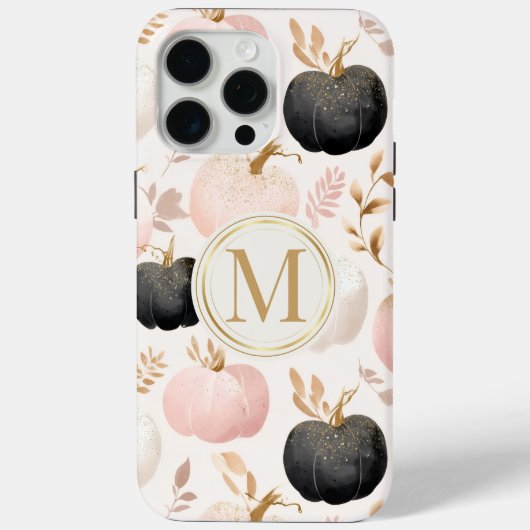 Modern Pumpkin Monogram - Personalisiert Initial Case-Mate iPhone Hülle (Rückseite)