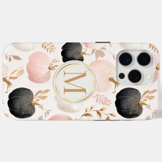 Modern Pumpkin Monogram - Personalisiert Initial Case-Mate iPhone Hülle (Rückseite (Horizontal))