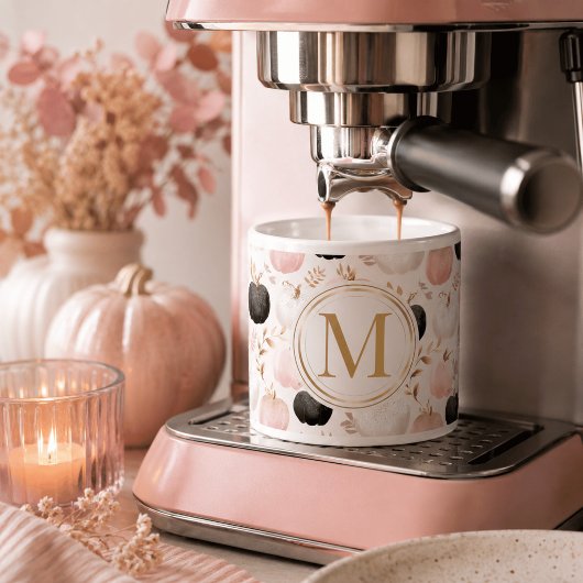 Modern Pumpkin Monogram - Personalisiert Initial Espressotasse