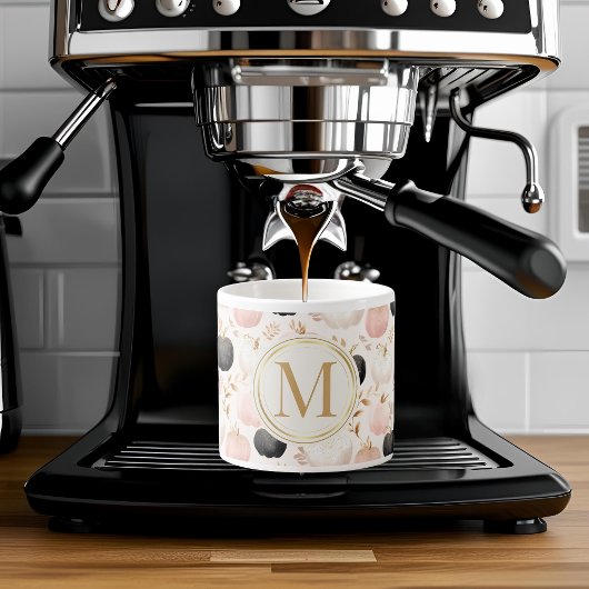 Modern Pumpkin Monogram - Personalisiert Initial Espressotasse
