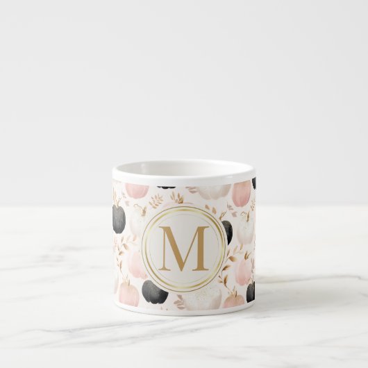 Modern Pumpkin Monogram - Personalisiert Initial Espressotasse (Vorderseite)