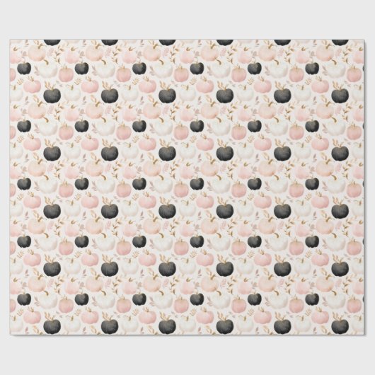 Modern Pumpkin Monogram - Personalisiert Initial Geschenkpapier (Flach)