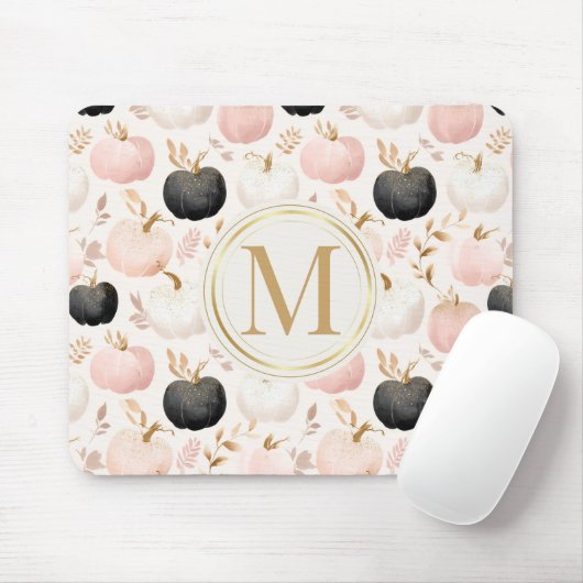Modern Pumpkin Monogram - Personalisiert Initial Mousepad (Mit Mouse)