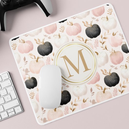 Modern Pumpkin Monogram - Personalisiert Initial Mousepad