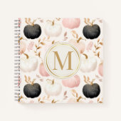 Modern Pumpkin Monogram - Personalisiert Initial n Notizblock (Vorderseite)