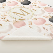 Modern Pumpkin Monogram - Personalisiert Initial Sherpadecke (3/4)