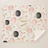 Modern Pumpkin Monogram - Personalisiert Initial Sherpadecke (Vorderseite (Horizontal))