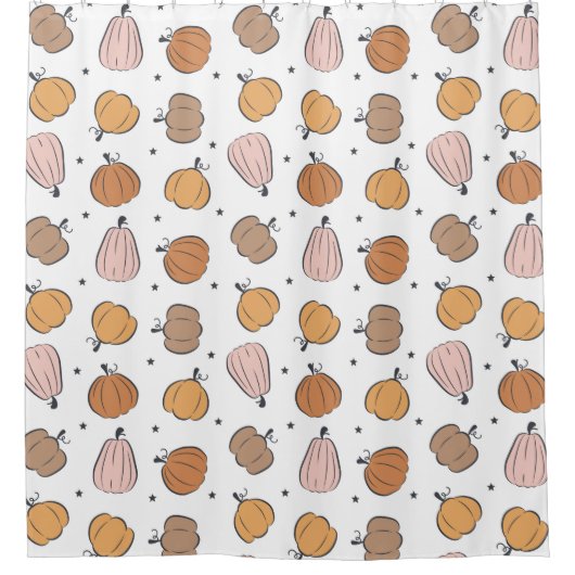 Modern Pumpkin Pattern - Duschvorhang (Vorderseite)