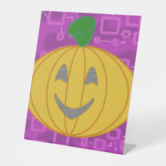 Modern Pumpkin Pedestal Sign Sockelschild