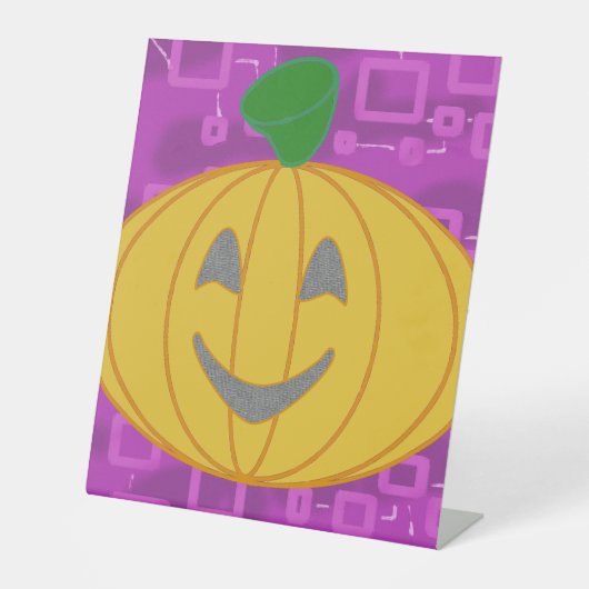 Modern Pumpkin Pedestal Sign Sockelschild (Vorderseite)