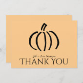 Modern Pumpkin Personalisiert Dankeschön Hinweise Mitteilungskarte (Vorne/Hinten)