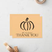 Modern Pumpkin Personalisiert Dankeschön Hinweise Mitteilungskarte (Vorderseite/Rückseite Beispiel)