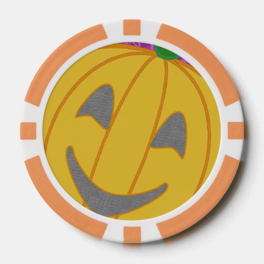 Modern Pumpkin Poker Chip (Vorderseite)