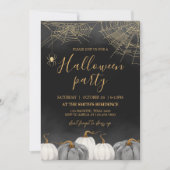 Modern Pumpkin Spider Halloween-Party Einladung (Vorderseite)