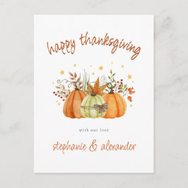 Modern Pumpkins Herbstglücklich Thanksgiving Feiertagspostkarte