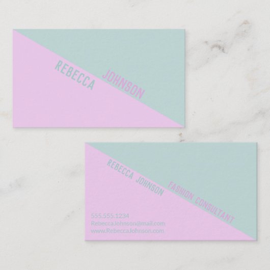 Modern Punchy Pastel Duotone - Visitenkarte (Vorne/Hinten)