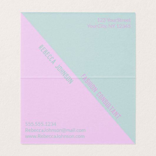 Modern Punchy Pastel Duotone - Visitenkarte Visitenkarten (Innenseite Aufgefaltet)