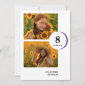 Modern Purple 2 Multi Photos Birthday Einladung (Vorderseite)