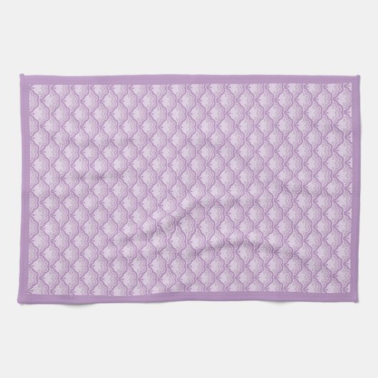 Modern Purple Abstract Floral Pattern Geschirrtuch (Horizontal)