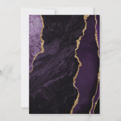 Modern Purple Agate Chic Script Wedding Einladung (Rückseite)