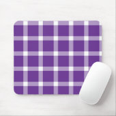 Modern Purple and White Gingham Checkered Pattern Mousepad (Mit Mouse)