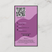 Modern Purple Bakery Branding Custom Logo QR Code Visitenkarte (Rückseite)
