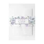 Modern Purple & Blue Floral Wedding  Einladungsbanderole (Vorderseite Beispiel)