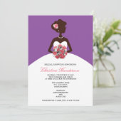 Modern Purple Bridal Shower Invitation Einladung (Stehend Vorderseite)