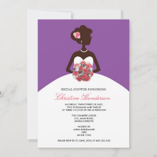 Modern Purple Bridal Shower Invitation Einladung