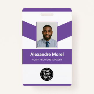 Modern Purple Chevron Professional ID Badge Ausweis