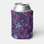 Modern Purple Dark Floral Pattern Personalised Dosenkühler (Kanne Rückseite)