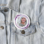 Modern Purple Floral Forever in our Hearts  Button (Beispiel)