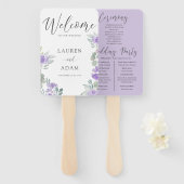 Modern Purple Floral Wedding Program Fächer (Vorne und Hinten)