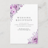 Modern Purple Floral Wedding Stationery  Begleitkarte (Vorderseite)