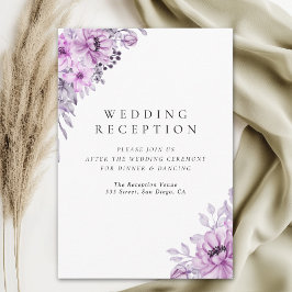 Modern Purple Floral Wedding Stationery  Begleitkarte