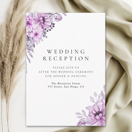 Modern Purple Floral Wedding Stationery  Begleitkarte