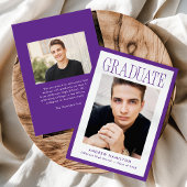 Modern Purple Frame 2 Photo Graduation Ankündigung