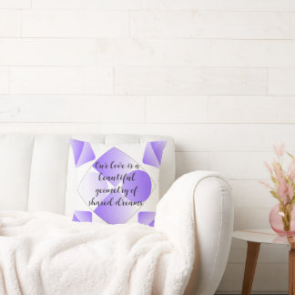 Modern Purple Geometric Love Quote Throw Pillow |  Kissen