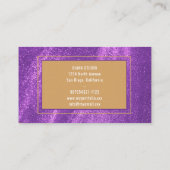 Modern Purple Gold Business Card Visitenkarte (Rückseite)