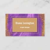 Modern Purple Gold Business Card Visitenkarte (Vorderseite)
